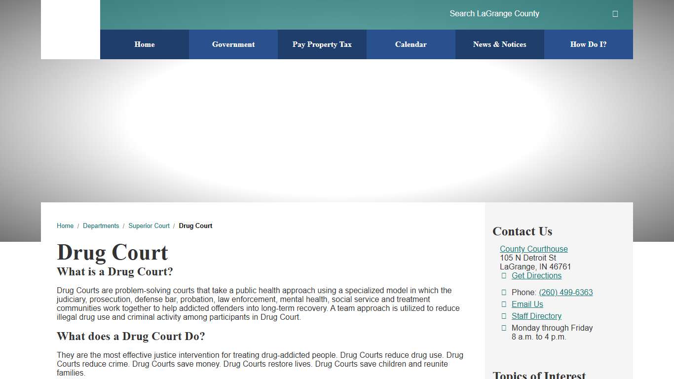 Drug Court / LaGrange County, Indiana